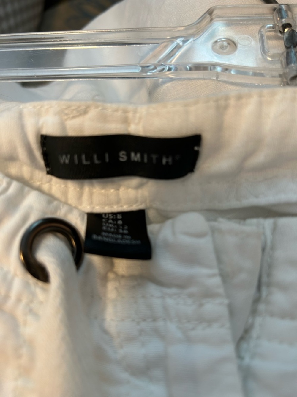 Willi Smith White Drawstring Wide-Leg Linen Pant - Picture 5 of 6
